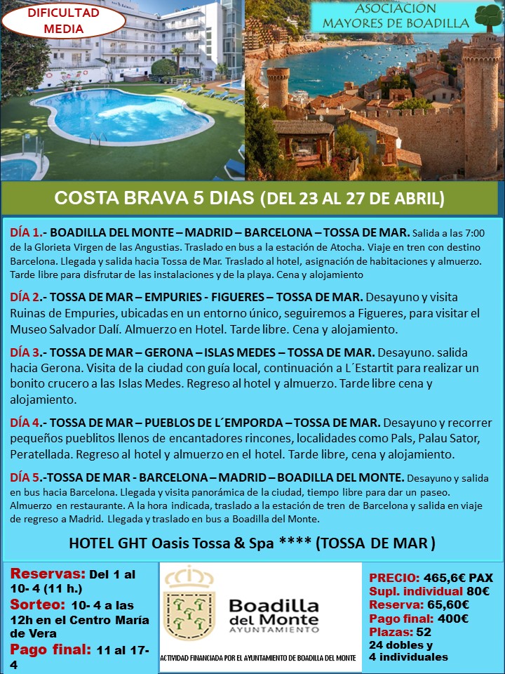 COSTA BRAVA 2024 (23 AL 27 DE ABRIL)